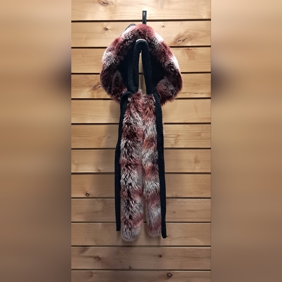 tamo Accessories - Faux Fur Hooded Scarf - Multicolor